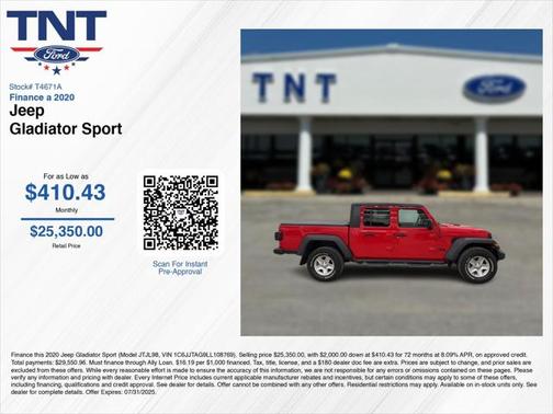 2020 Jeep Gladiator Sport S