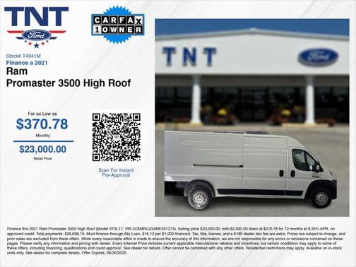 2021 RAM ProMaster 3500 High Roof