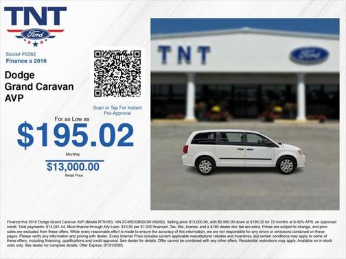 2016 Dodge Grand Caravan AVP/SE