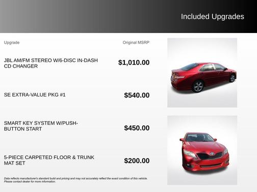 Barcelona Red Metallic 2011 Toyota Camry SE