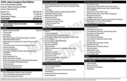 Redline Pearlcoat 2022 Jeep Compass