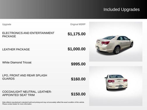 White Diamond Clearcoat 2014 Chevrolet Malibu 2LT