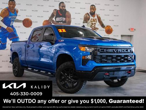 Glacier Blue Metallic 2022 Chevrolet Silverado 1500 Custom Trail Boss