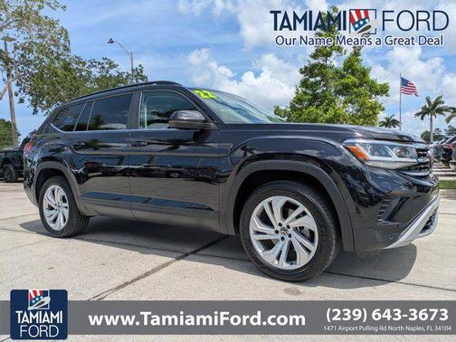 Deep Black Pearl 2022 Volkswagen Atlas 2.0T SE w/Technology