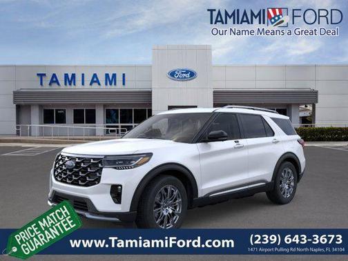 Star White Metallic Tri-Coat 2026 Ford Explorer Platinum