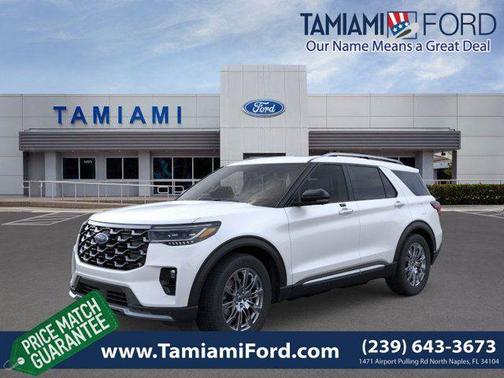 Star White Metallic Tri-Coat 2026 Ford Explorer Platinum