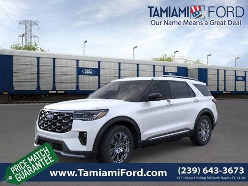 Star White Metallic Tri-Coat 2026 Ford Explorer Platinum