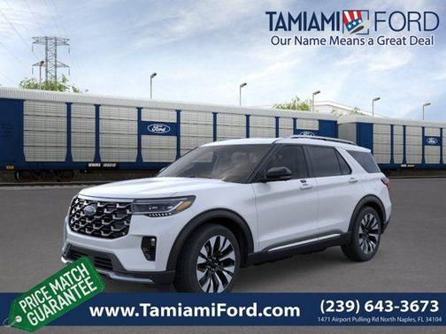 White 2026 Ford Explorer Platinum