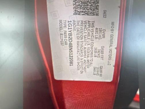 Red Mist Metallic Tintcoat 2022 Chevrolet Corvette Stingray w/2LT