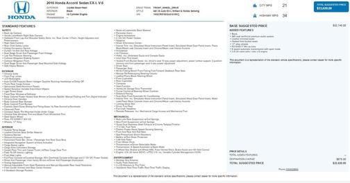 2016 Honda Accord EX-L