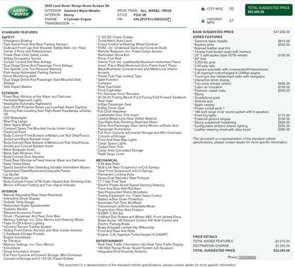 2020 Land Rover Range Rover Evoque SE