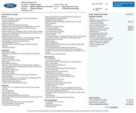 2020 Ford Ranger XLT