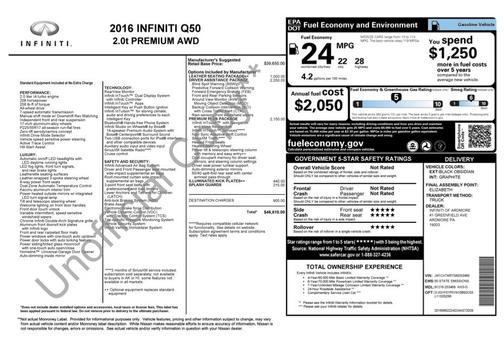 2016 INFINITI Q50 2.0T Premium