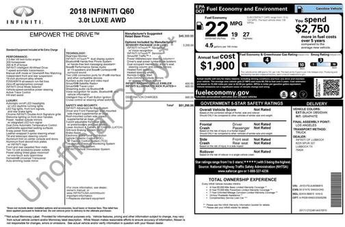 Black 2018 INFINITI Q60 3.0T LUXE