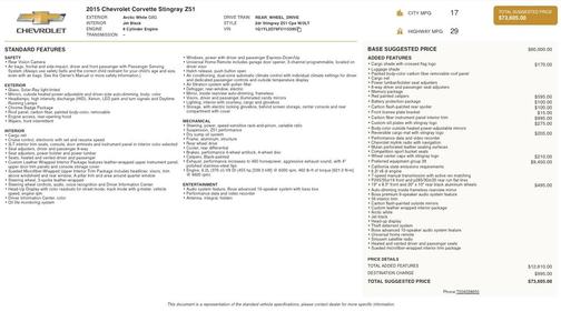 2015 Chevrolet Corvette Stingray Z51