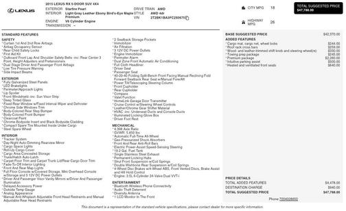 2015 Lexus RX 350 Base