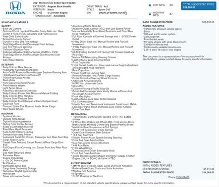 2021 Honda Civic Sport