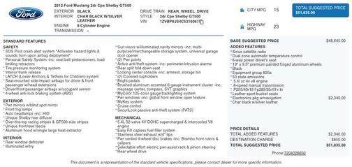 2012 Ford Shelby GT500 Base