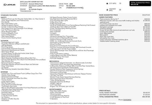 2018 Lexus RX 350 Base