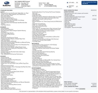 2021 Subaru WRX Premium