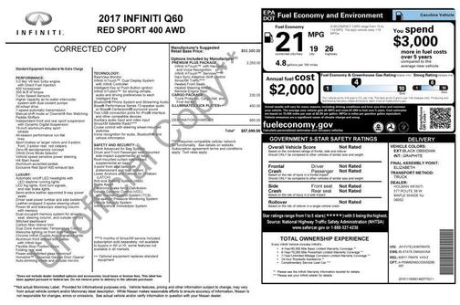 2017 INFINITI Q60 3.0t Red Sport 400