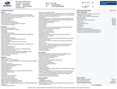 2017 Subaru WRX Premium