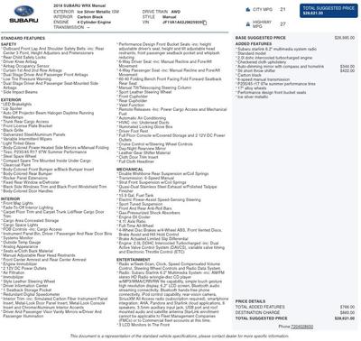 2018 Subaru WRX Base