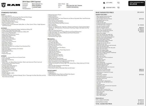 2014 RAM 1500 Tradesman/Express