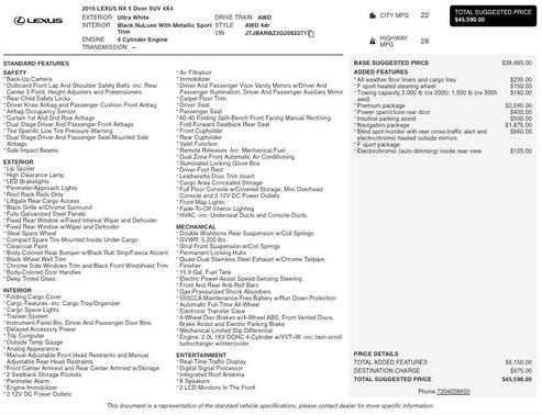 2016 Lexus NX 200t F Sport