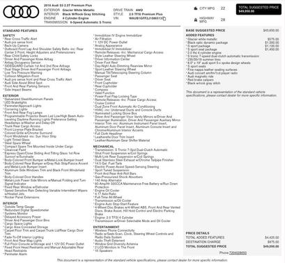 2018 Audi S3 2.0T Premium Plus