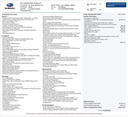 2017 Subaru WRX STI Base