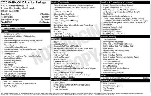 Machine Gray Metallic 2020 Mazda CX-30 Premium Package