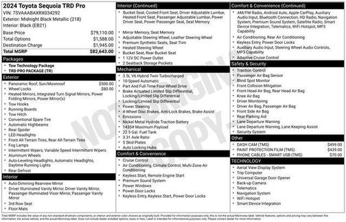 Midnight Black Metallic 2024 Toyota Sequoia TRD Pro