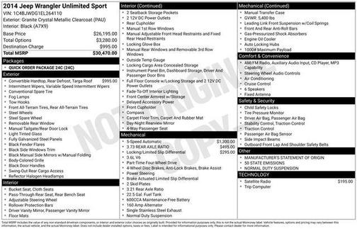 2014 Jeep Wrangler Unlimited Sport