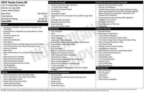 2025 Toyota Camry SE