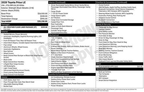 2020 Toyota Prius LE