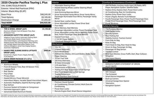 2020 Chrysler Pacifica Touring-L Plus