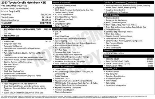 2023 Toyota Corolla XSE