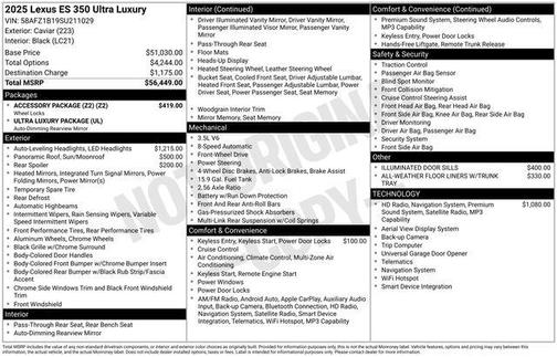 Caviar 2025 Lexus ES 350 Ultra Luxury