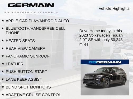 Deep Black Pearl Effect 2023 Volkswagen Tiguan 2.0T SE