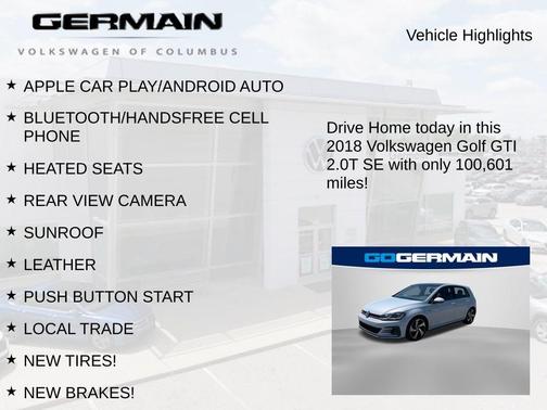 White Silver Metallic 2018 Volkswagen Golf GTI 2.0T SE 4-Door