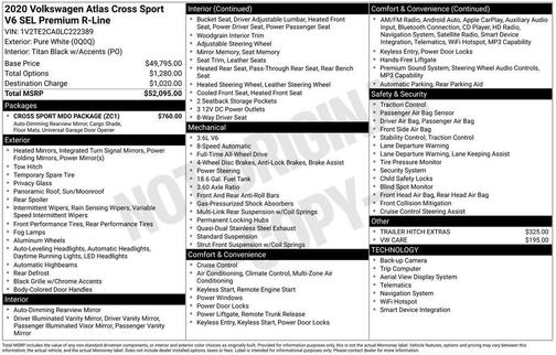 2020 Volkswagen Atlas Cross Sport 3.6L V6 SEL Premium R-Line