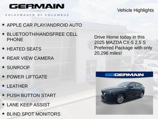 Jet Black Mica 2025 Mazda CX-5 2.5 S Preferred Package