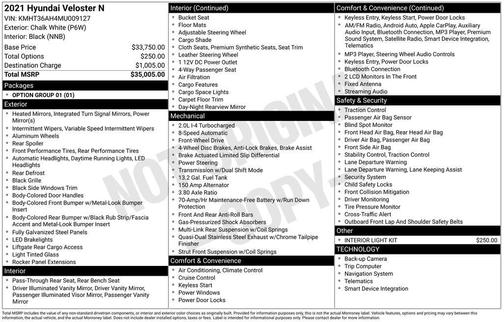 2021 Hyundai Veloster N N