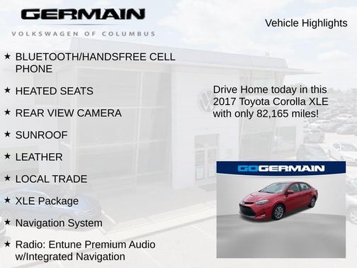 Barcelona Red Metallic 2017 Toyota Corolla XLE