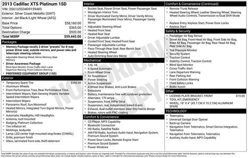 2013 Cadillac XTS Platinum