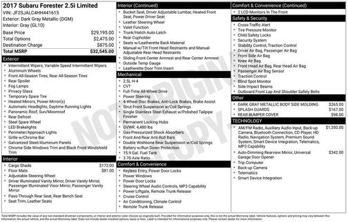 2017 Subaru Forester 2.5i Limited
