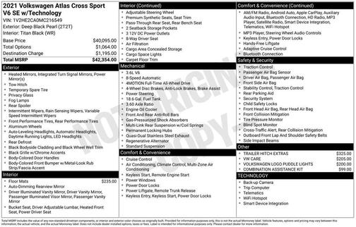 2021 Volkswagen Atlas Cross Sport 3.6L V6 SE w/Technology