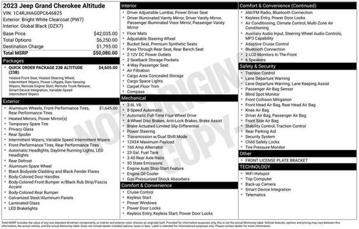 Bright White Clearcoat 2023 Jeep Grand Cherokee Altitude
