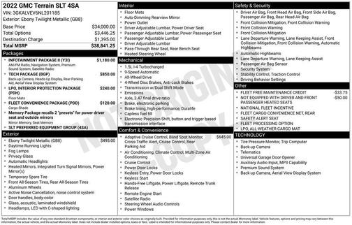 Ebony Twilight Metallic 2022 GMC Terrain SLT